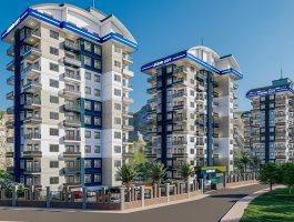 Новая квартира 1+1 в современном ЖК с отельной инфраструктурой. Район Авсаллар