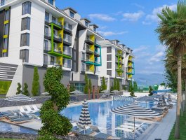 Квартира 2+1 с видом на море в элитном ЖК в 150 м от пляжа. Район Каргыджак