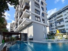 Квартира 1+1 с прямым видом на море, в современном ЖК. Район Махмутлар