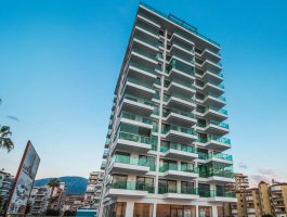 Квартира 2+1 с панорамным видом на море, в современном элитном ЖК на первой береговой. Район Махмутлар